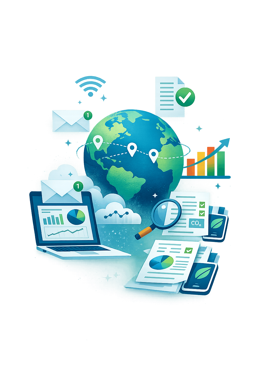 Climate intelligence analytics illustration